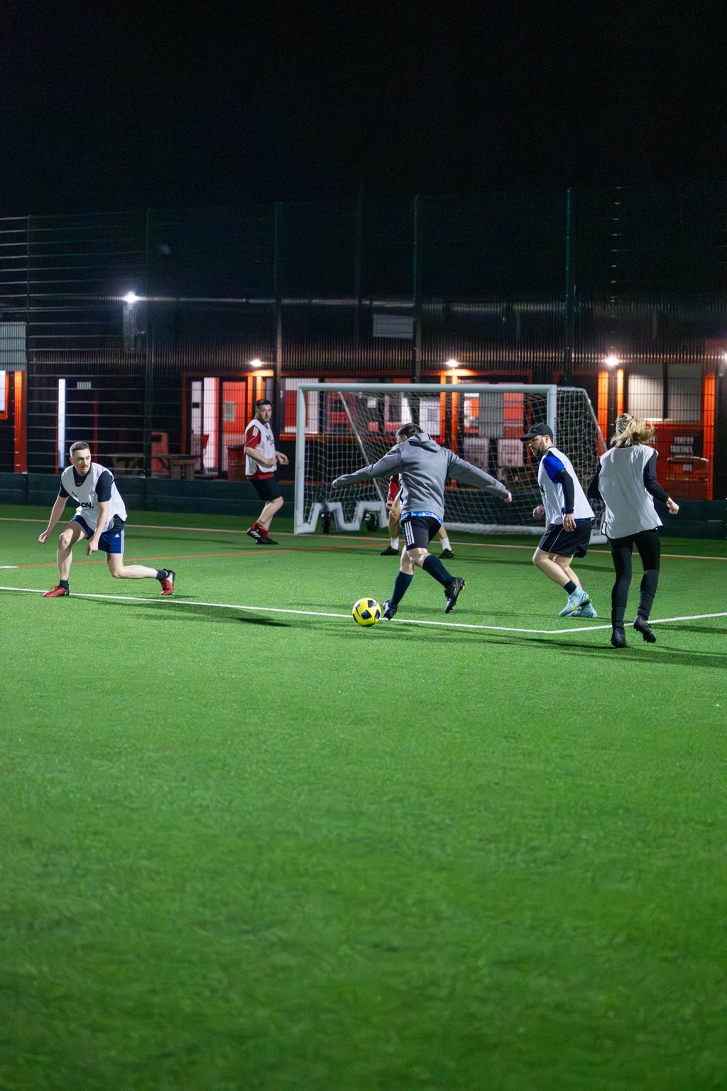 Group of players in action near the goal at All About Football